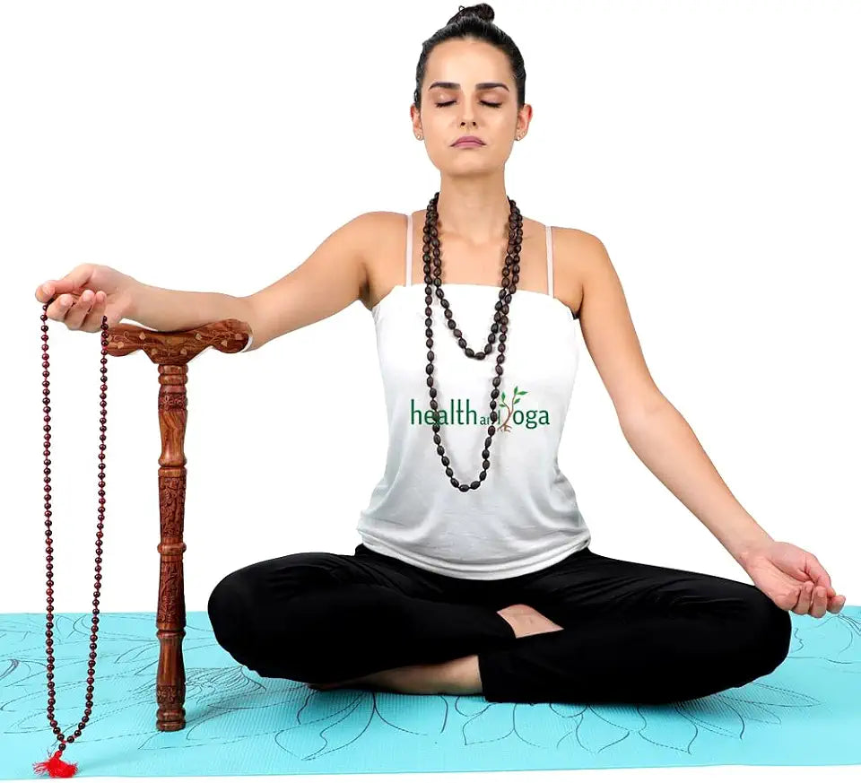 HealthAndYoga Handcrafted Wooden Yoga Danda Staff