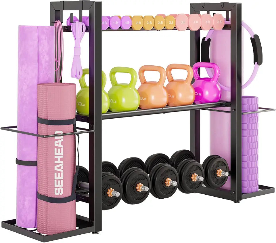 Adjustable 3-Tier Heavy-Duty Metal Dumbbell Rack
