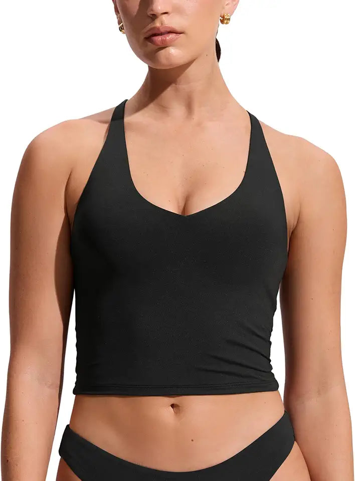 CRZ YOGA Women's Criss-Cross Back Tankini Top