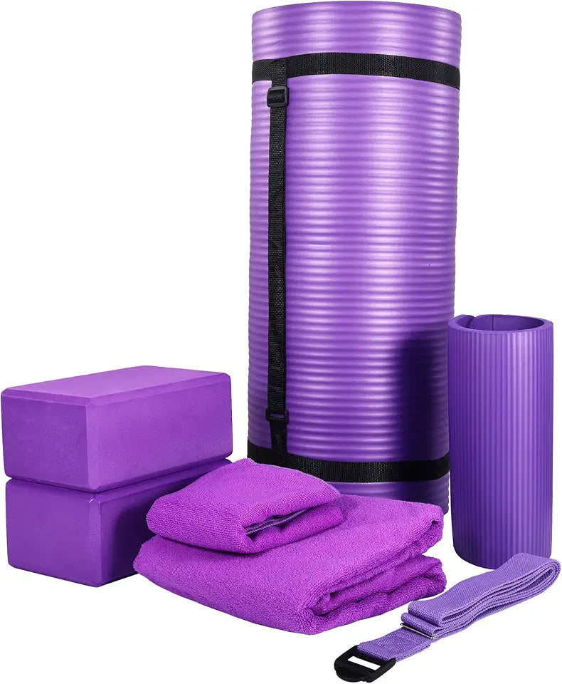 BalanceFrom 7-Piece Extra Thick Yoga Mat & Accessories Set
