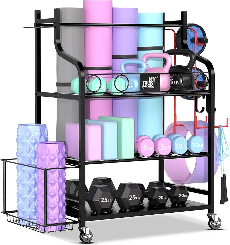 Mythinglogic All-in-One Rolling Home Gym Equipment Rack Main image
