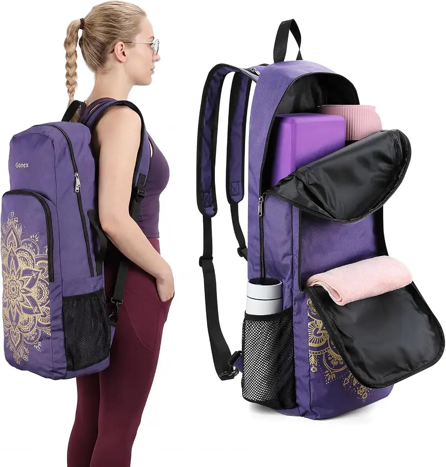 Gonex Convertible Yoga Mat Backpack with Wet Pocket
