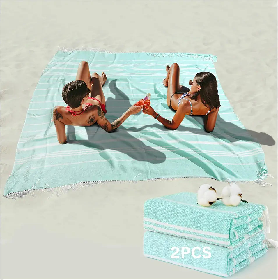 Jumbo Extra Large Turkish Cotton Beach Towel 2-Pack Main image