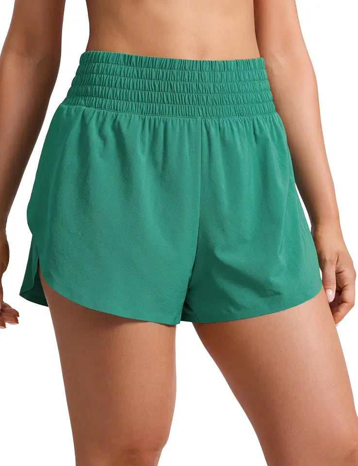 CRZ YOGA Women's 2.5" Split Dolphin Running Shorts Main image
